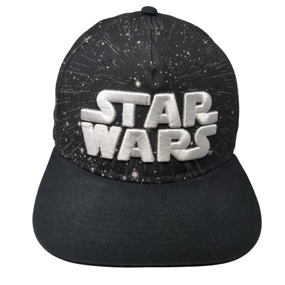 Star Wars Galaxy Snapback Hat Black One Size Adjustable Embroidered - Picture 1 of 9